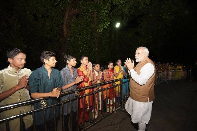 Addressing the Indian diaspora here in Yangon, Myanmar, he said his government could take such decisions because it considers the country above politics.  PIC/PMO Twitter. 