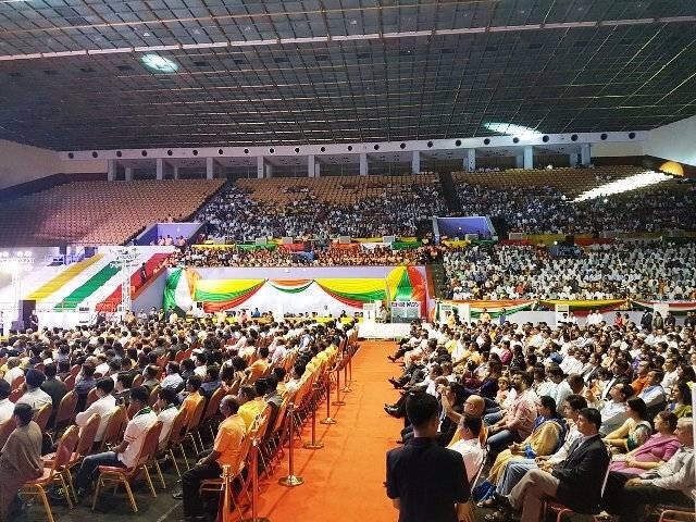 He also showered praise on External Affairs Minister Sushma Swaraj, saying she was always there, ready to help any Indian in trouble anywhere in the world. (INFO/PTI) PIC/MEA India Twitter. 