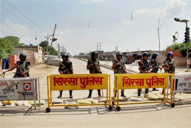The dera, spread over nearly 800 acres, was divided into ten zones for the purpose of sanitisation and searches, with each zone under the control of a senior officer. (Photo: PTI)
