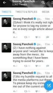 Sooraj Pancholi deletes his twitter account after commenting on Kangana
