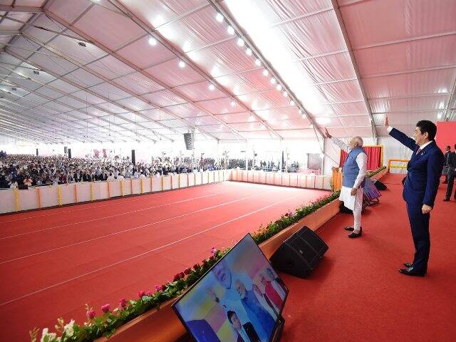 The foundation stone of India's first high-profile high-speed rail project was jointly laid in Ahmedabad on Thursday by Prime Minister Narendra Modi and his Japanese counterpart Shinzo Abe.