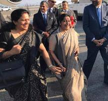 Sushma reaches New York for UNGA session; to hold talks with Japan, US over China