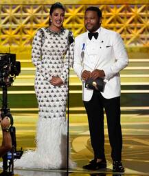 IN PHOTOS: PeeCee dazzles in white at 2017 Emmy Awards