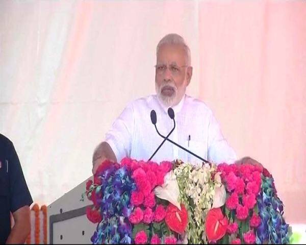 Modi is in Varanasi on a two-day visit, his first trip to his parliamentary constituency after the BJP's victory in the Uttar Pradesh elections earlier this year. (Image: ABP Live)