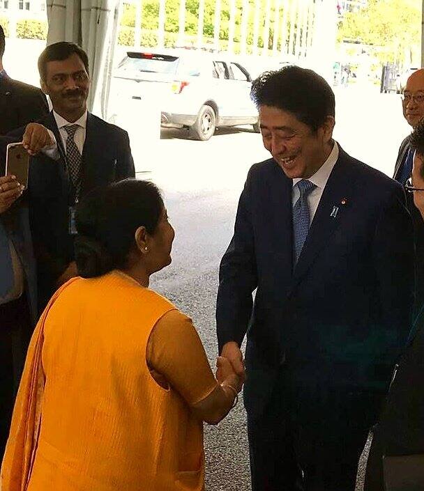 On Saturday, Swaraj is scheduled to address the United Nations' General Assembly and in all probabilities will give a befitting reply to Pakistan over its comment on J&K. (Image: Twitter)