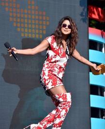 PeeCee looks stunning in floral Fausto Puglisi dress at Global Citizen Festival