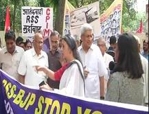 Delhi: Left protest Centre’s Kerala Yatra and allegations against CPI-M 