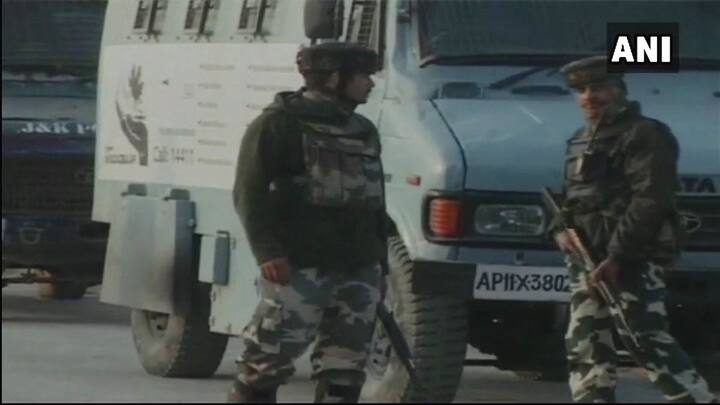 The hiding militants triggered the encounter as they fired at the security forces approaching the house. Two militants were immediately killed. (Image: ANI)
