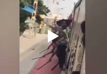 Watch: Chennai students’ SHAMEFUL show of goonism; drag machetes and knives along rail platform