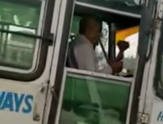 Viral video: Haryana roadways driver smokes hookah while driving Viral video: Haryana roadways driver smokes hookah while driving