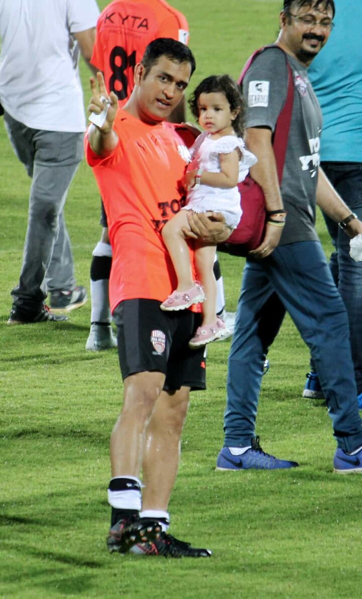 The game was a delight for MS Dhoni fans. The former India captain, who was seen with daughter Ziva after the match, scored a superb goal from a free kick, which also marked the first goal of the match.
