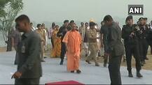 Agra: UP CM Yogi Adityanath visits Taj Mahal, takes part in cleanliness drive at its western gate