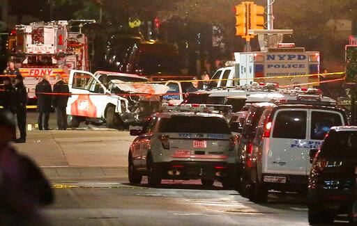 The New York Police Department said the suspect drove down his truck south on the path striking multiple people.