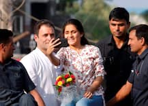 Watch: Girl climbs Rahul Gandhi\'s van to click selfie with him in Gujarat