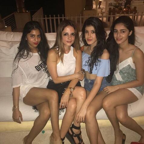 Shah Rukh's daughter Suhana was spotted with her gang of girls at the party. 