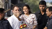 Watch video: Girl gets onto Congress Vice President Rahul Gandhi\'s van to take selfie with him in Gujarat