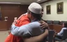 Powerful: Father forgives and hugs son\'s killer, bringing judge to tears