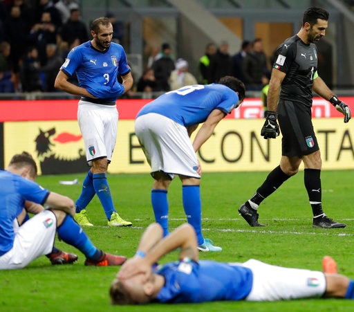 Italy fail to qualify for World Cup first time in 50 years Italy fail to qualify for World Cup first time in 60 years