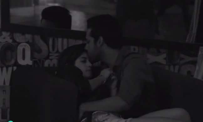 Puneesh kisses Bandgi and persuade her to go to washroom to wash clothes there he could help her. Bigg Boss Season 11 contestants Puneesh Sharma and Bandgi Kalra/Image- Voot