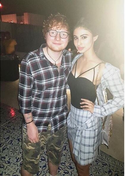 TV star Mouni Roy too could not help the fan-girl in her ! she posted this photograph with the lyrics from his romantic number ‘Thinking Out Loud’ . 