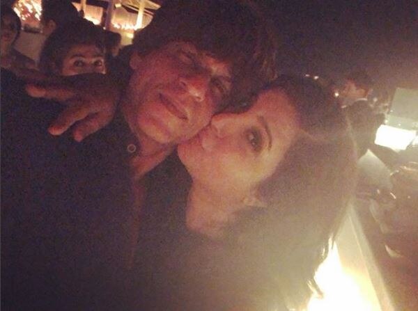 “The highlight of the party @iamsrk n me taking any chance to kiss him! Lov u my handsome friend” Farah wrote, as she shared this lovely snap with Shah Rukh Khan.