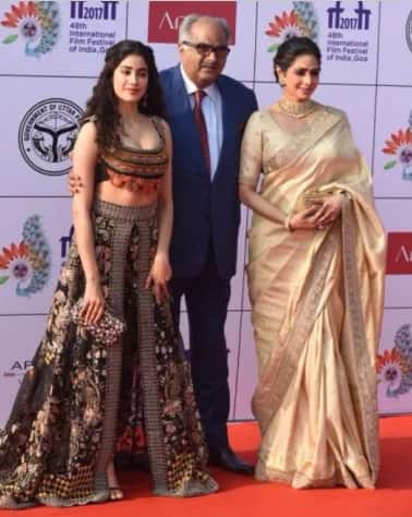 Jahnvi Kapoor with father Boney Kapoor and mother Sridevi (Image- Manav Manglani)