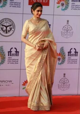  Sridevi who is still deceiving age, donned golden saree and looked beautiful as usual.(Image- Manav Manglani)