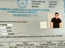 Salman Khan appears for BA exam in Agra university?