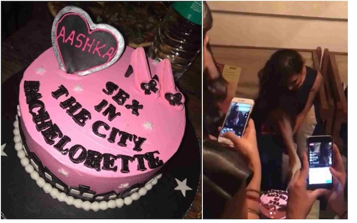 And most important of all the wild cake. It’s not ‘Sex And The City’ , it is a ‘Sex In The City’ cake. Image: Instagram (@missmalinibollywood)