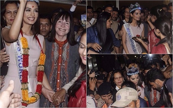 SEE PICS: Miss World 2017 Manushi Chhillar Returns To India, Receives Grand Welcome