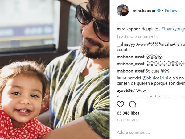 Mira Rajput shares an adorable picture of Shahid and Misha Mira Rajput shares an adorable picture of Shahid and Misha