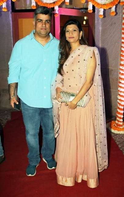Director Sidharth P Malhotra along with wife at the wedding. (PIC CREDIT: www.fotocorp.com)