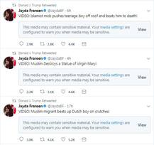 Trump re-tweets three anti Muslim videos posted by far-right leader