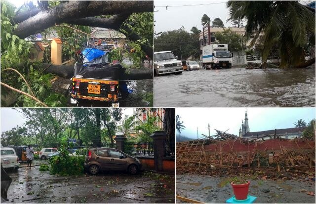 Cyclone Ockhi brings heavy rain to Tamil Nadu, Kerala;  Heads for Lakshadweep Cyclone Ockhi: 5 killed as heavy rains lash parts of Tamil Nadu and Kerala