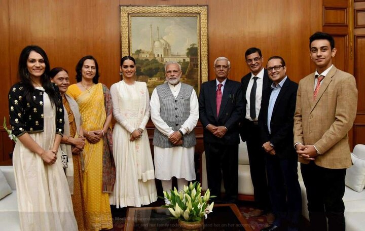 Prime Minister Narendra Modi meets Miss World Manushi Chhillar Prime Minister Narendra Modi meets Miss World Manushi Chhillar