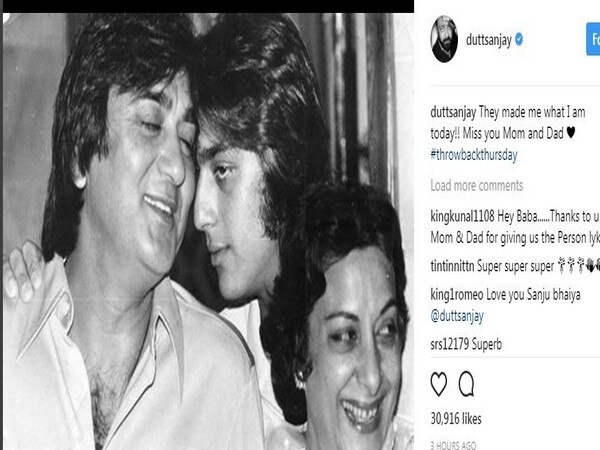Sanjay Dutt shares adorable pic with parents Sanjay Dutt shares adorable pic with parents