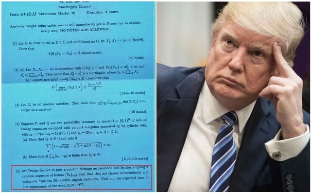 Donald Trump’s ‘Covfefe’ makes it to Kolkata institute’s question paper Donald Trump’s 'Covfefe' makes it to Kolkata institute's question paper