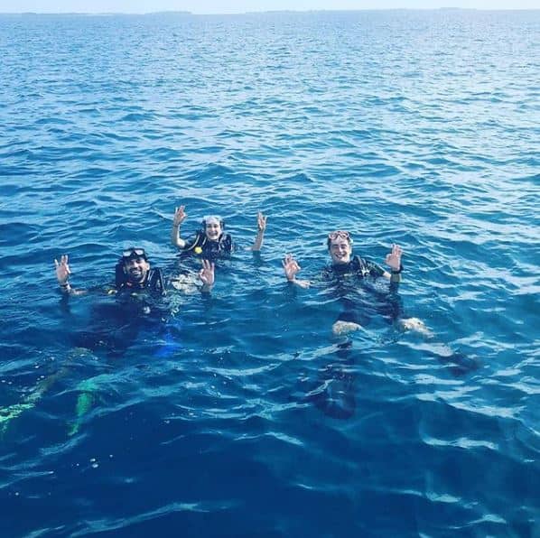 The couple also completed its first dive in water. Sagarika shared this image with the caption: “thrilled to have completed our first dive . See the happy faces”. Image: Instagram