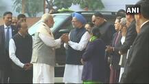PM Modi, Manmohan Singh shake hands at Parliament, Rahul interacts with Sushma, RS Prasad