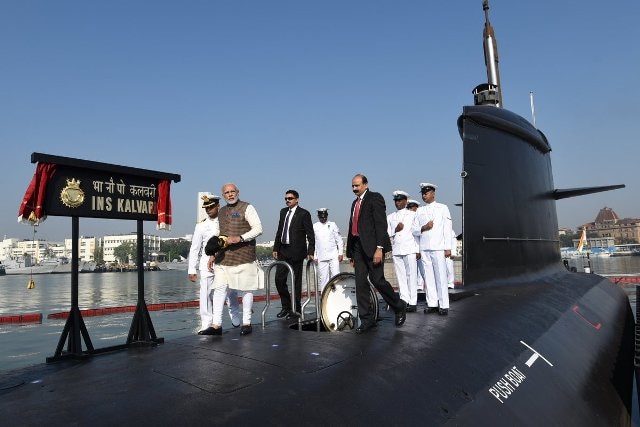 PM Modi commissions Scorpene-class submarine Kalvari PM Modi commissions Scorpene-class submarine Kalvari