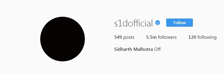 Sidharth Malhotra blacks out social media