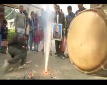 Supporters celebrate after BJP’s massive success in Gujarat and Himachal Pradesh elections