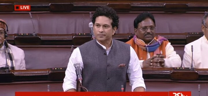 As MP Sachin Tendulkar gets up to speak, uproar in Rajya Sabha forced him to remain quiet As MP Sachin Tendulkar gets up to speak, uproar in Rajya Sabha forces him to remain quiet