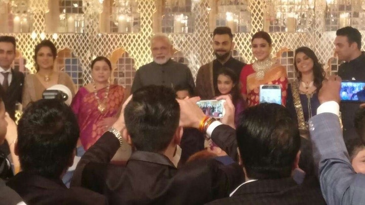 Virat Kohli Anushka Sharma New Delhi Reception: PM Modi attends the event Prime Minsiter Modi ATTENDS VIRUSHKA's reception; BLESSES the couple