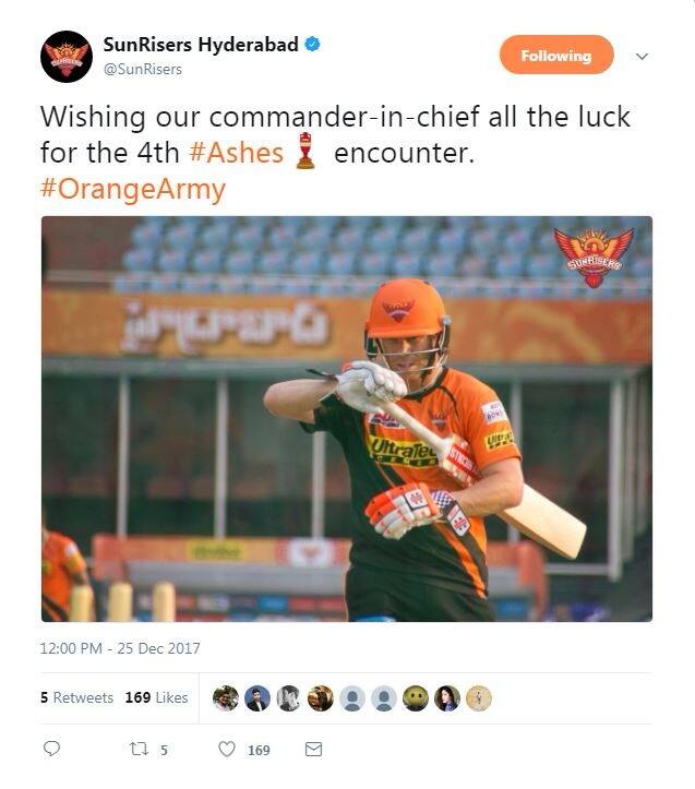 The official confirmation is still awaited but on Christmas, Sunrisers Hyderabad posted this on their official twitter handle, making it clear that they are all set to retain the Australian.