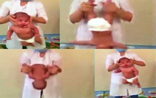 Watch: Infant being treated like ‘rubber doll’ claiming the moves will make ‘muscles stronger’; Find out truth Watch: Infant being treated like 'rubber doll' claiming the moves will make 'muscles stronger'; Find out truth