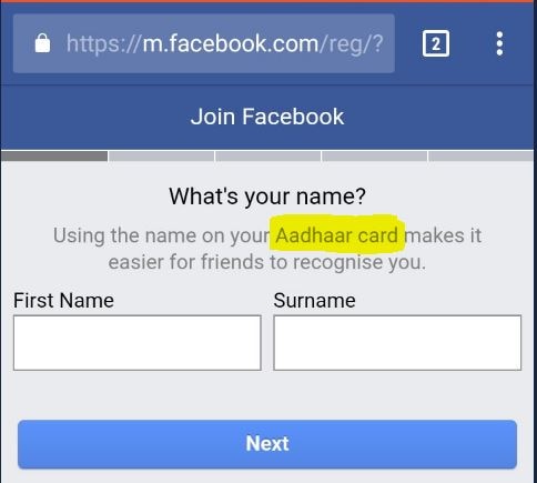Facebook demands for Aadhaar number, Ravi Shankar Prasad says will enquire Facebook demands Aadhaar number, Ravi Shankar Prasad says will enquire