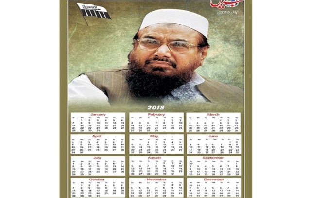 Pak newspaper issues calendar with Hafiz Saeed on it Pakistani newspaper makes Hafiz Saeed its 'poster boy', releases calendar with his picture