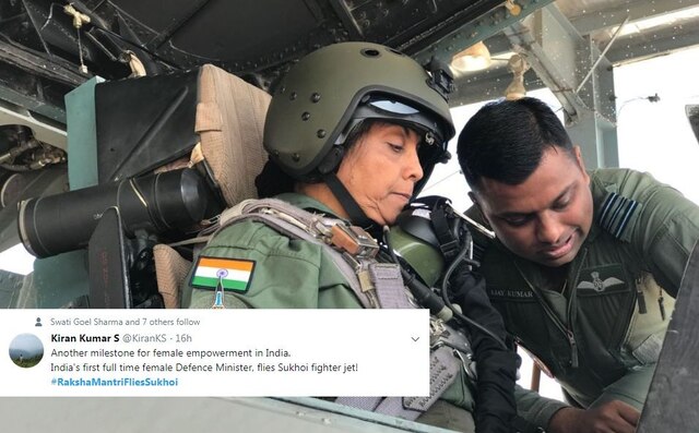 Nirmala Sitharaman is neither the 'first woman' nor the 'first Defence minister' to fly in Sukhoi fighter jet Nirmala Sitharaman is neither the ‘first woman’ nor the ‘first Defence minister’ to fly in Sukhoi fighter jet
