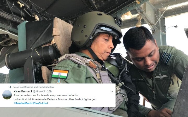 Nirmala Sitharaman is neither the ‘first woman’ nor the ‘first Defence minister’ to fly in Sukhoi fighter jet Nirmala Sitharaman is neither the 'first woman' nor the 'first Defence minister' to fly in Sukhoi fighter jet